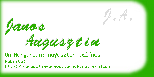 janos augusztin business card